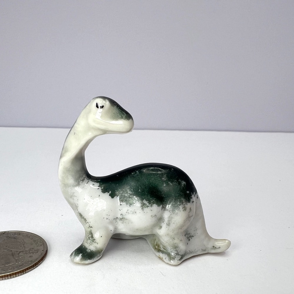 Vintage Mini Dinosaur Brontosaurus‎ Figurine Ceramic Miniature Animal Decor